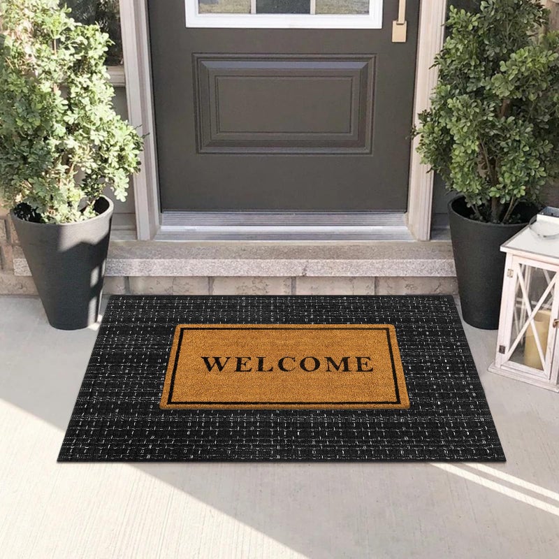 Seavish Black Kitchen Rug, Small Bathroom Rugs, 2'x3' Black and White Striped Rug Throw Rugs Washable Boho Porch Decor Indoor Outdoor Welcome Door Mat for Entryway Front Porch - Image 2